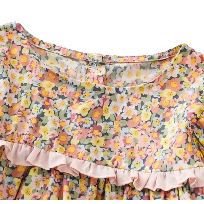 Baby Girl Floral Clothes Set Tshirt+Shorts 2PCS Infant Toddler Child Summer Suit Pastoralism Outfit Floral Baby Clothes 1-7Y