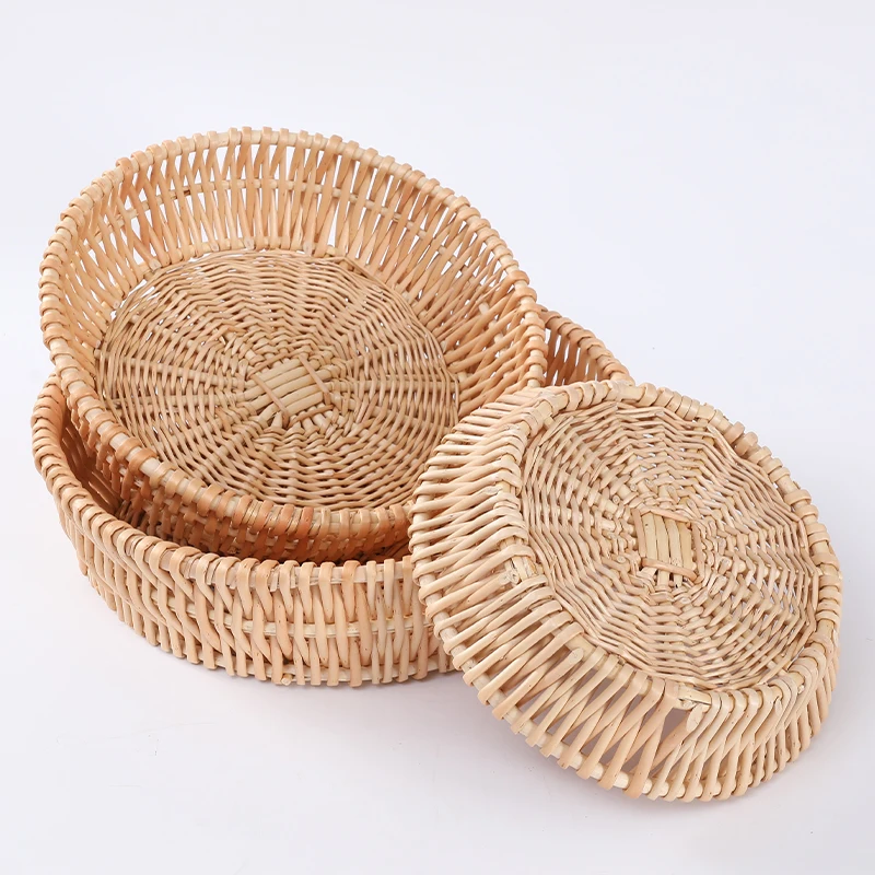 Custom Your Own Round Oval Handmade Wicker Gift With Handles Willow Basket