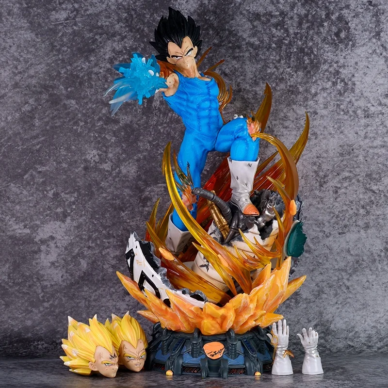 Лидер продаж 41 см Ls Vegeta Gk Goku Fit трехголовая скульптура светящаяся статуя сделанная вручную модель аниме-фигурки