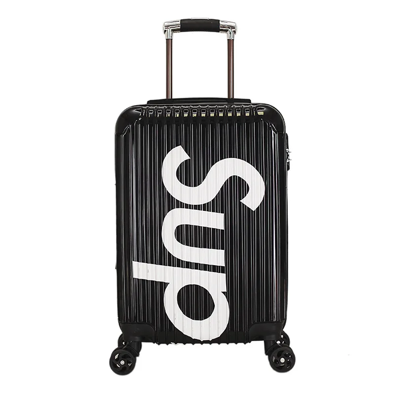 Custom logo printed 20inch Travel Suitcase Hardshell Lightweight Trolley Case Universal Wheel Aluminum Frame Suitcase