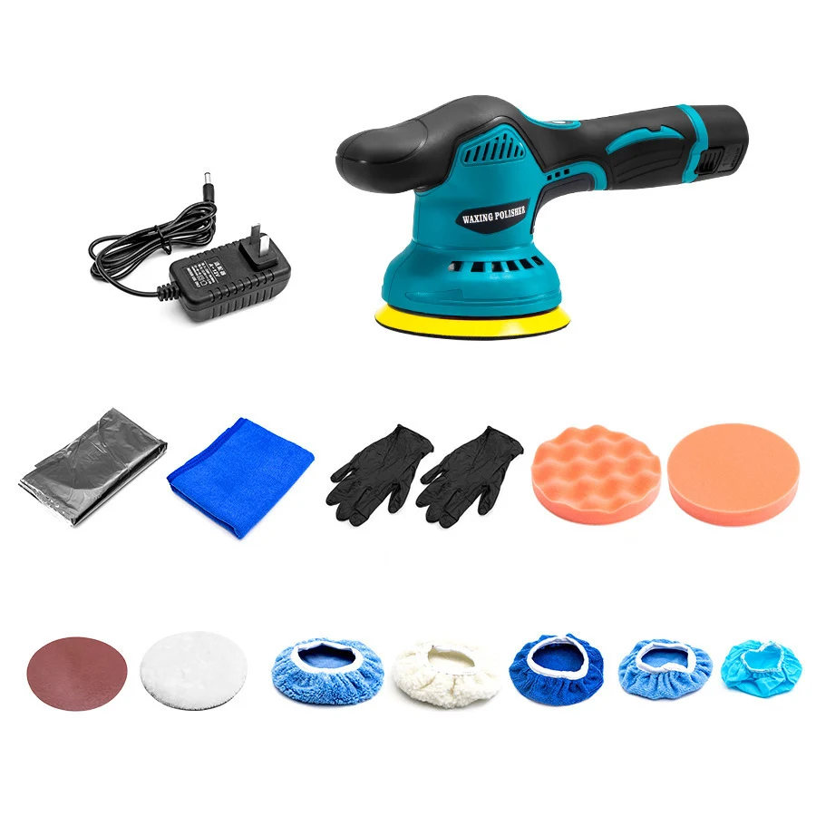 5' Lithium Battery Cordless Polisher With Variable Speed 9mm Pulidor De Automotive Dual Action Electric Car