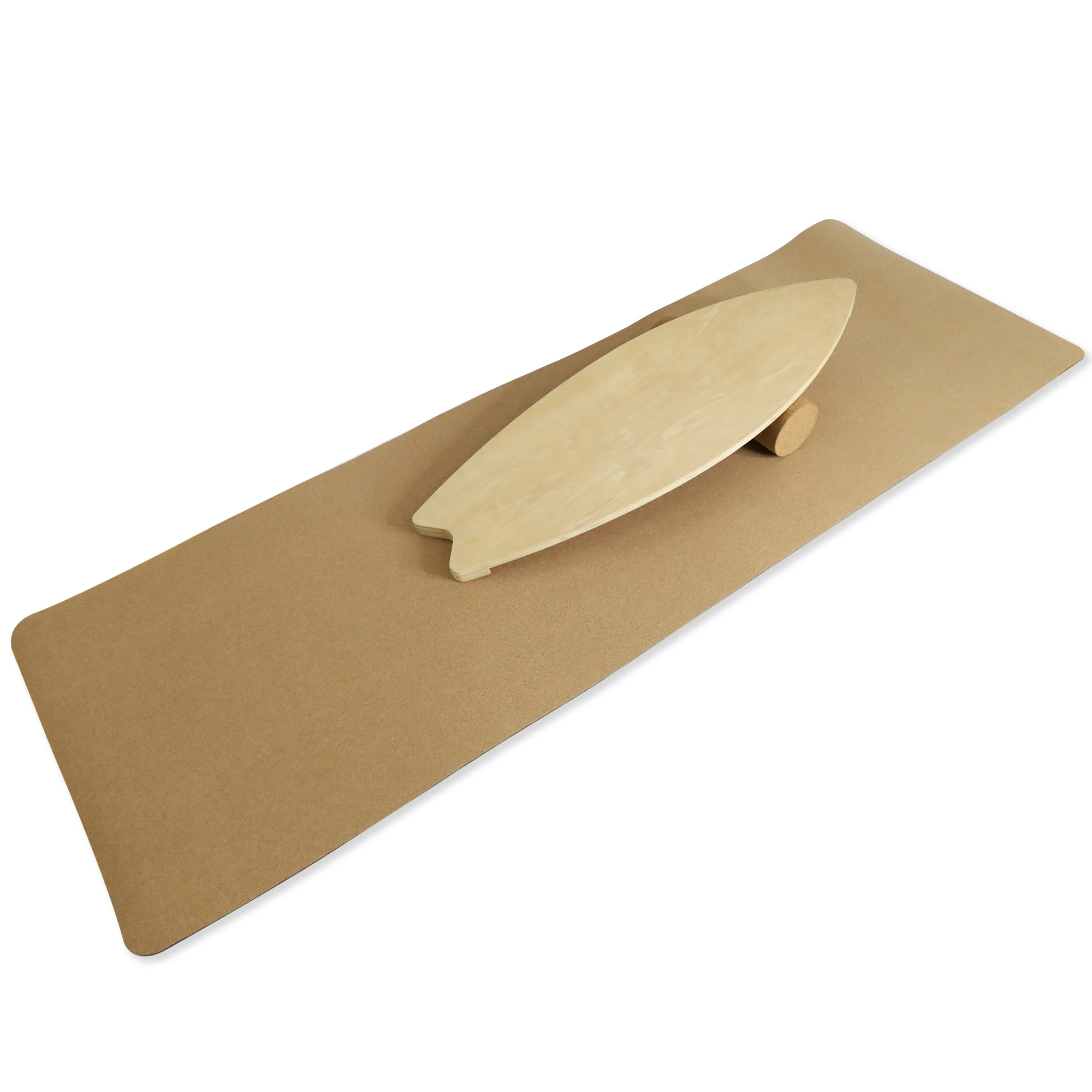Wholesale Custom Stability Trainer Fitness Yoga Wobble Wooden Balance Board With Cork Roller