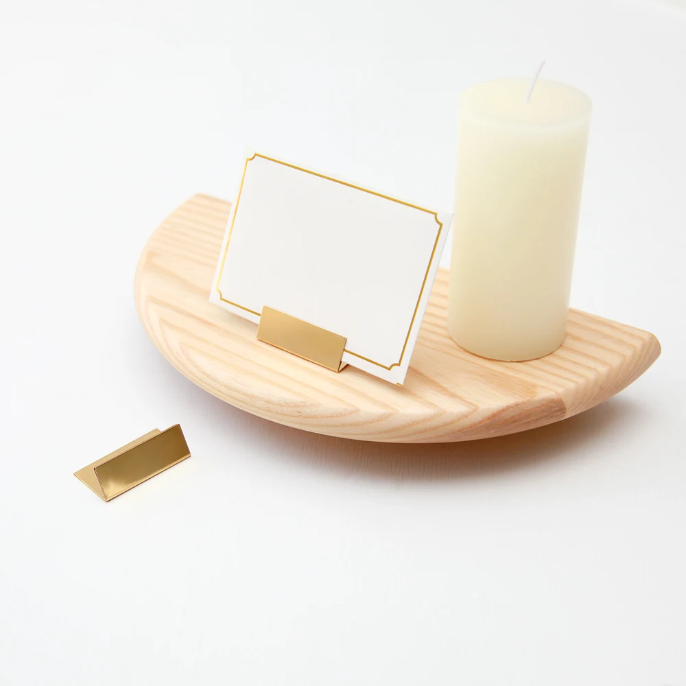 MAXERY Vintage Brass Card Stand, Metal Business Card Holder, Price Tag Display Rack Place Card Holder for Wedding and Party