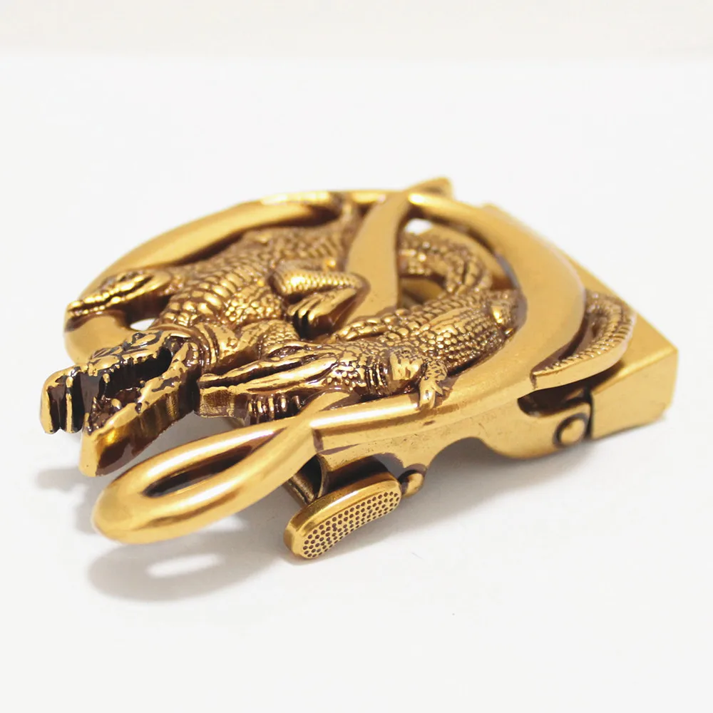 35mm inner size metal crocodile automatic belt buckle