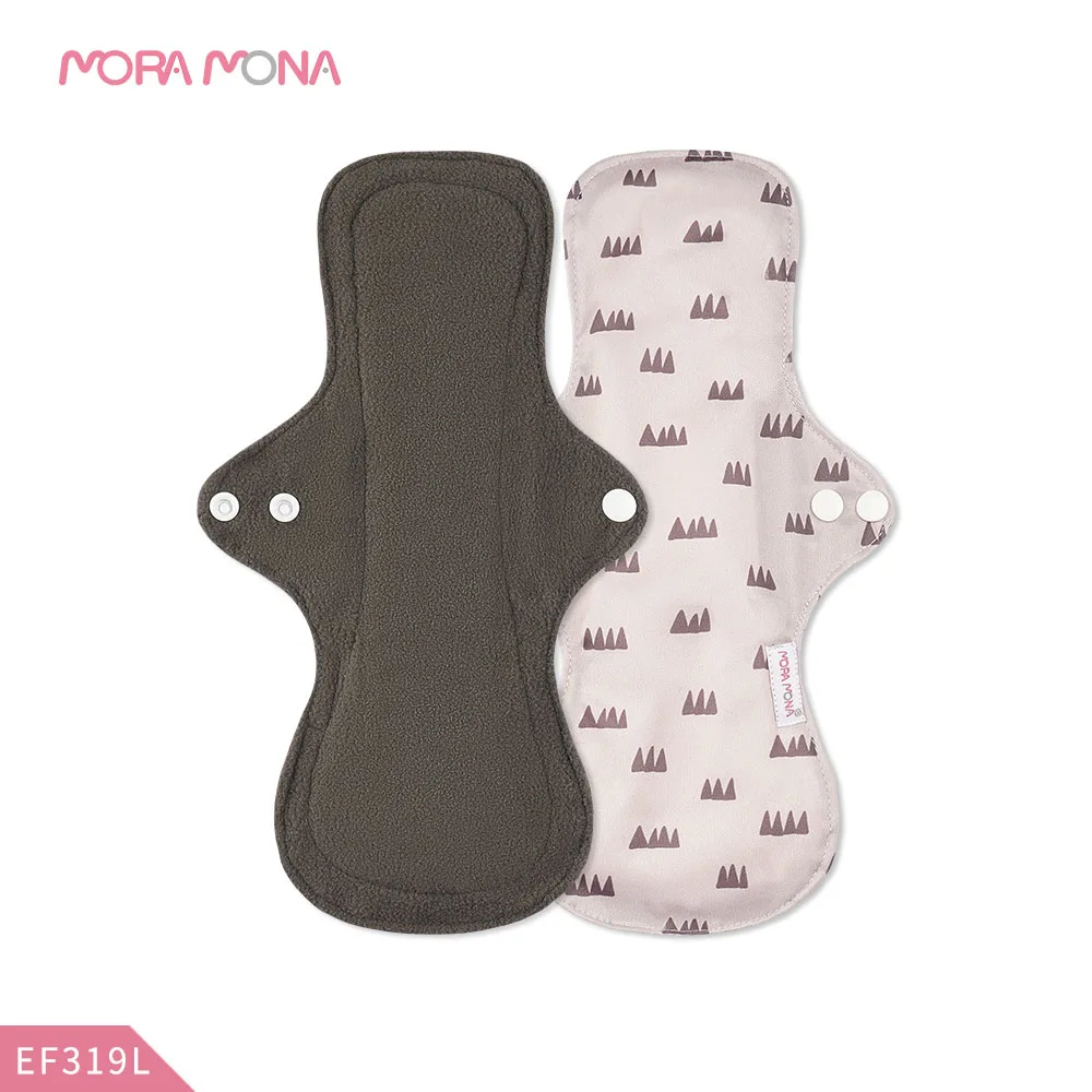 Moramona bamboo inner winged cloth Menstrual Pads Washable Reusable Feminine Women Sanitary Napkin pads
