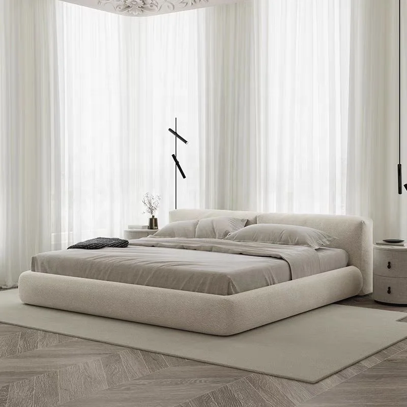 YOUTAI Hot luxury bedroom furniture beds technology cloth  wabi-Sabi bedroom floor bed tatami modern king size bed