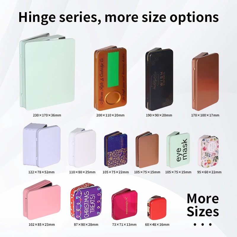 YEM Metal rectangular tin box with hinge lid custom food grade wedding sweet candy tin metal box for cake