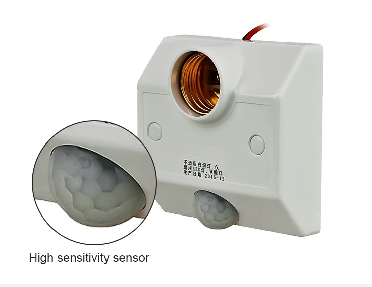 LED Lamp Bulb E27 sensor lamp holder PIR human Motion Detector Sensor Automatic Wall Light Holder for bulb