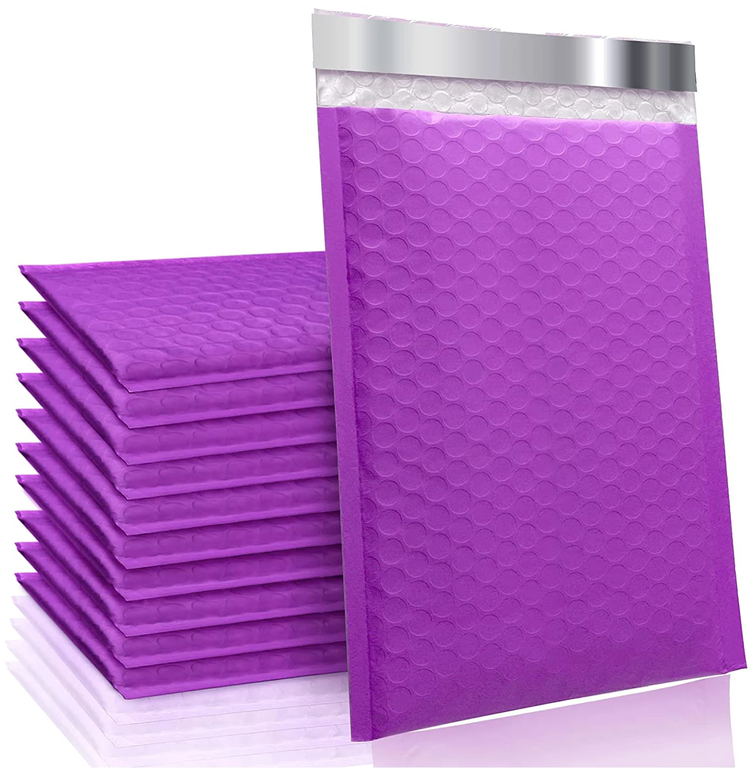 [USA Warehouse] Custom Printing Purple Poly Pouches Padded Packaging Mailing Shipping Envelope Bubble Mailer Bag (1600328922047)