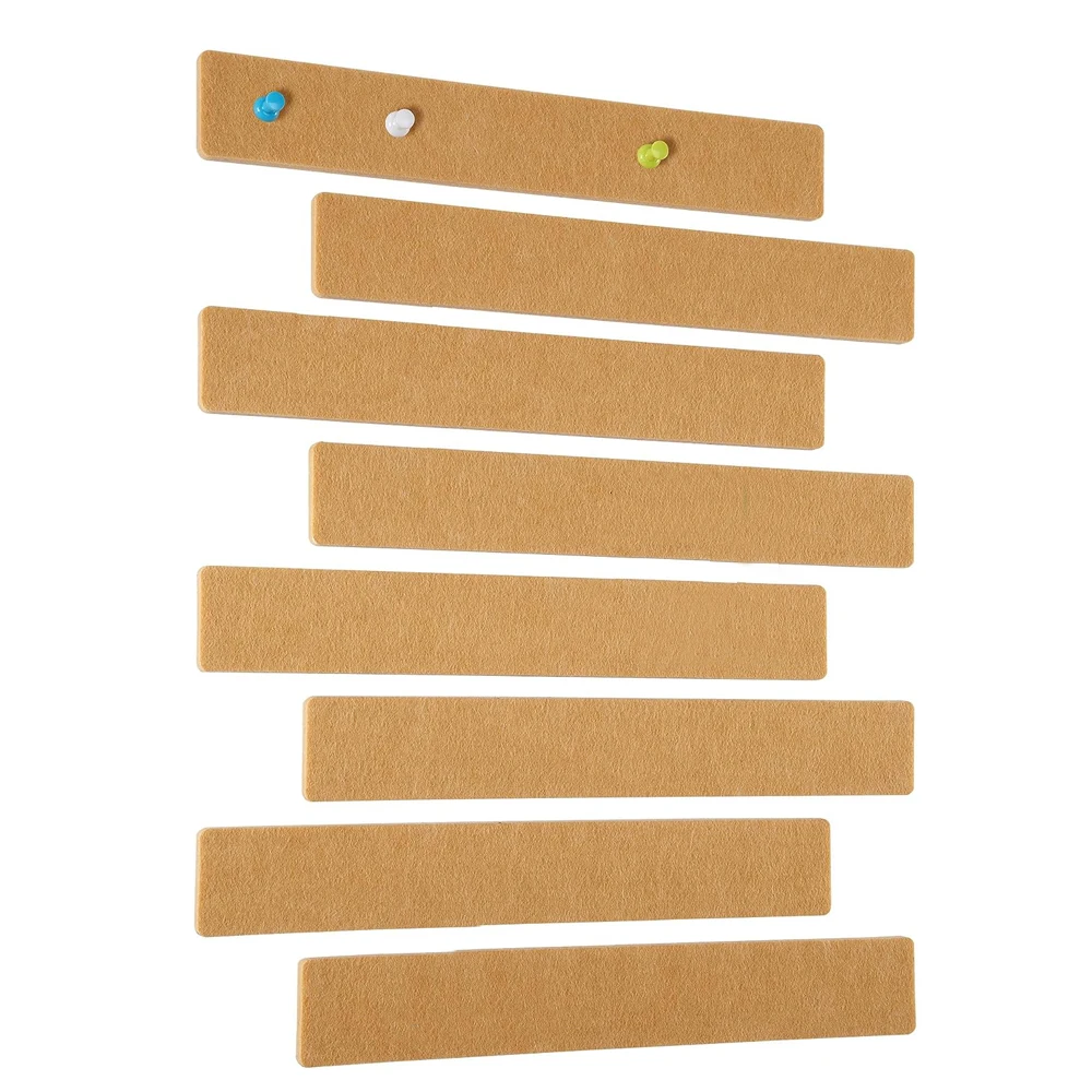 8 Pack Felt Pin Board Bar Strips Notice Board Self Adhesive Felt Bulletin Board for Bedrooms Offices Home Wall Decoration