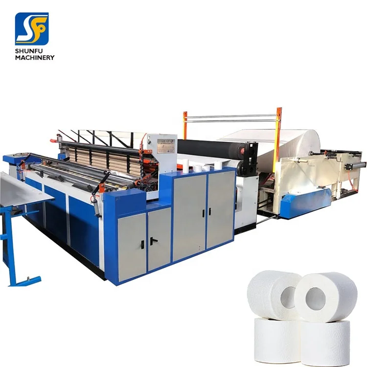 toilet tissue paper roll cutting making machinery paper rewinder machine