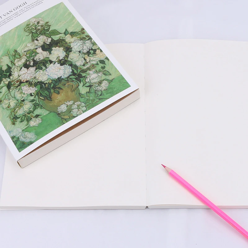 120 Sheets Thickened Paper Sketch Book Beige Paper Art Drawing Painting Book Graffiti Sketchbook School Office Stationery