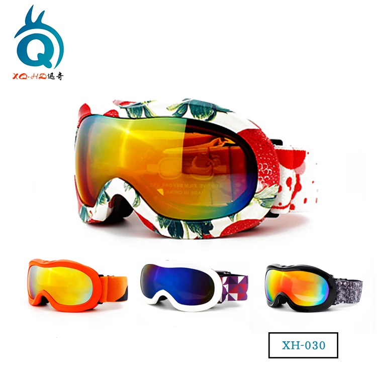 Professional manufacturer best water transfer color anti fog children ski snow goggles