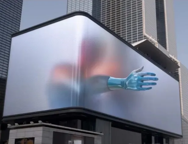 Yake naked-eye 3D led screen outdoor standard Waterproof full color  LED advertising wall  front rear maintenance led display