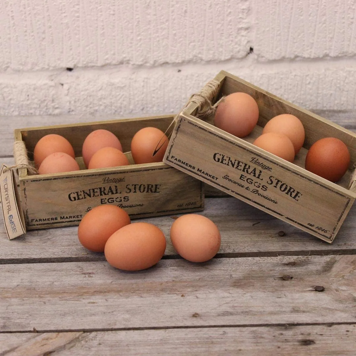 JUNJI набор из 2 основных магазинов деревенский деревянный ящик для хранения яиц домашний Декор