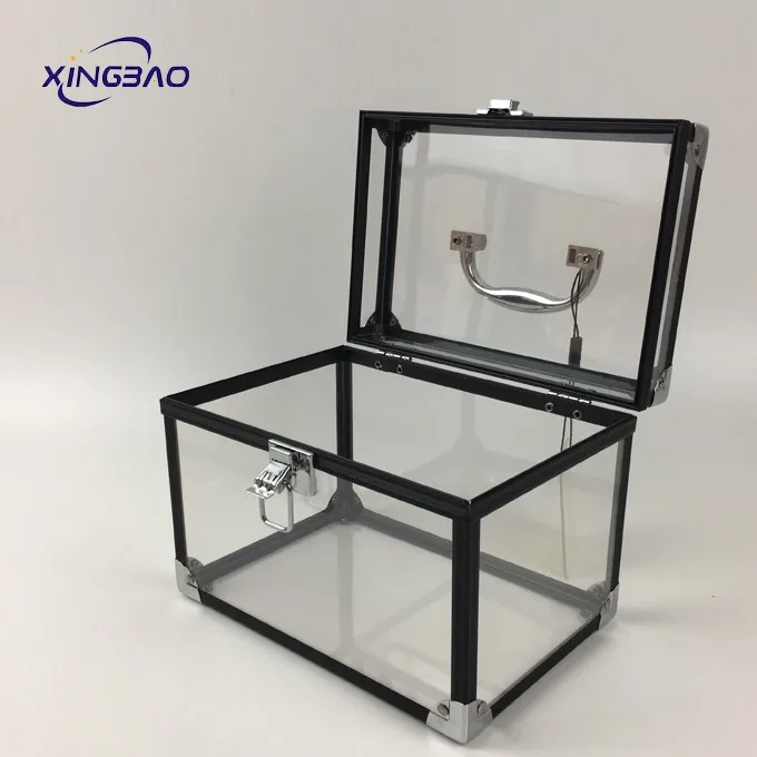 hard Plastic Material and organizador de maquillaje aluminium Cosmetic display Usage  travel Acrylic Clear Cosmetic Case