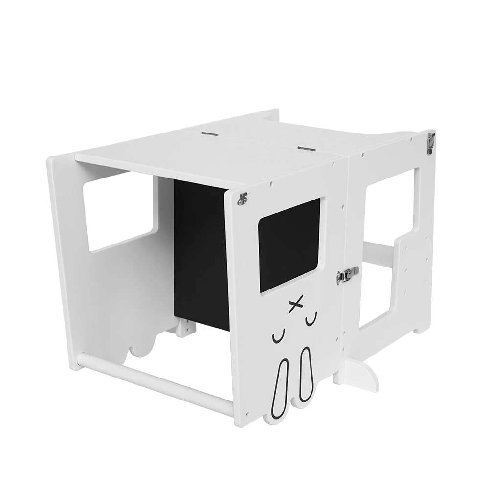 high quality wooden white children learning tower adjustable height kids kitchen helper stool
