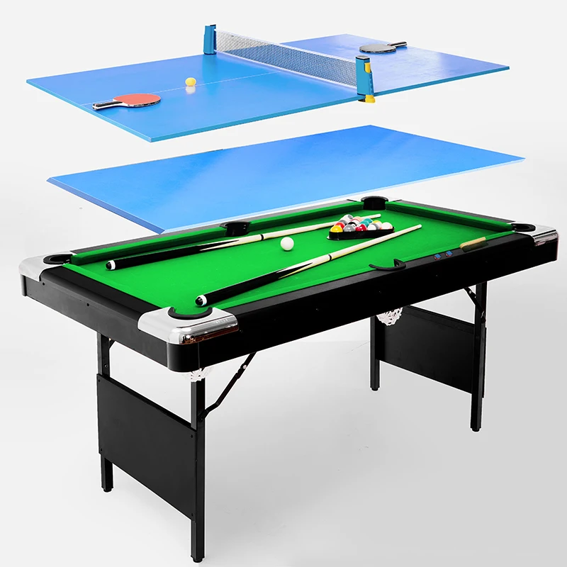 2024 Modern 4-in-1 Multifunctional Snooker & Billiard Table with Mini Pool Solid Wood Legs and Slate Cushion for Home Use