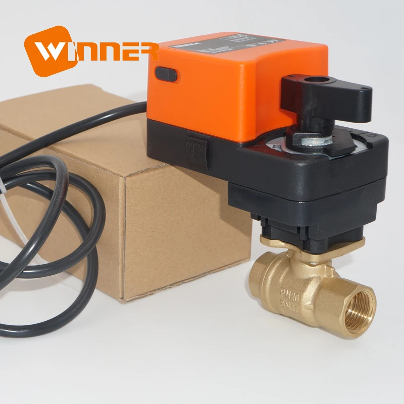 Winner Winvall Fan Coil Unit Electric 2 Way Valves 220VAC On/off Flow Control Motorized Mini Modulating Brass Ball Valve