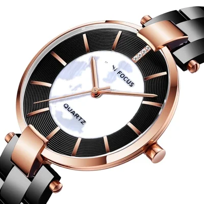Mini Focus 0224 Fashion  Elegant Lady Quartz Wristwatch Water Resistant with stainless steel strap  Jewelry Watch