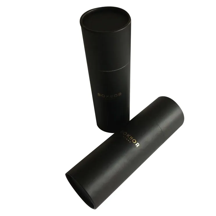 
Custom Cylinder Black Cardboard Tea Can Paper Tube Can Food Packaging 