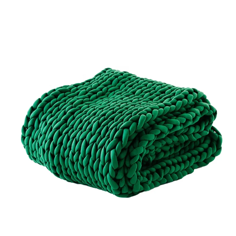 Handmade Modern Cable Knit Throw Blanket Machine Washable Large Chunky Knit Soft Weighted Blanket in Multiple Solid Colors