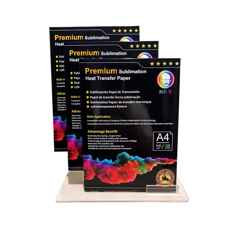 MR.R Sublimation Heat Transfer Paper 105gsm A4 210 x 297mm Pack of 100 Sheets Compatible with EPSON SAWGRASS Sublimation Printer