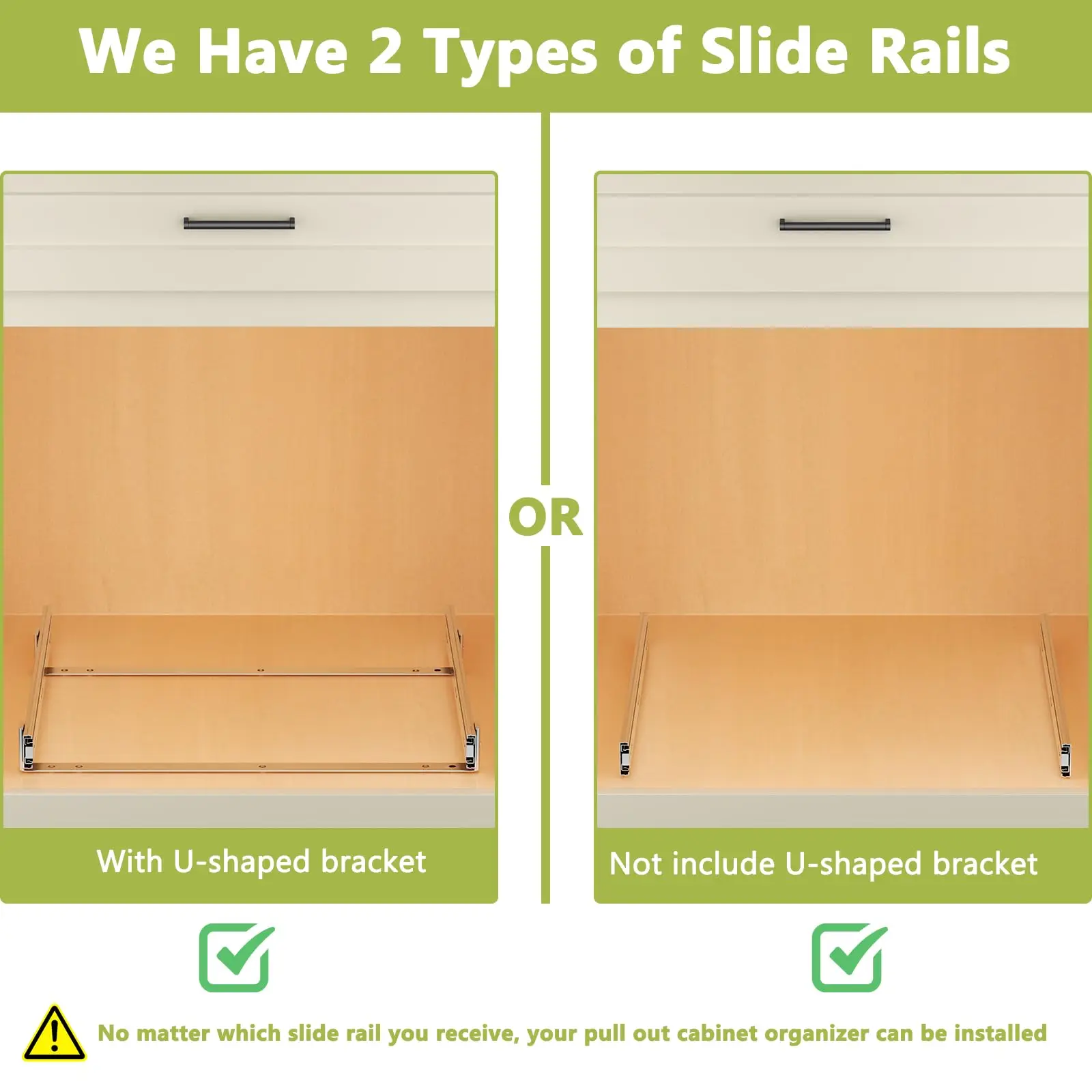 Soft Close Pull Out Cabinet Organizer Drawer Wood Slide Out Shelves Cabinet Storage Organizer with Full Extension Rail Slides