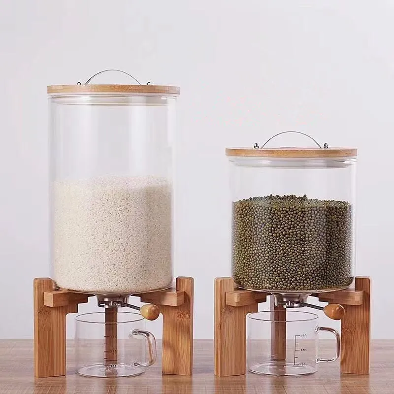 Manufactory Direct Rice Dispenser Glass Rice Dispenser Big Size Rice Dispenser