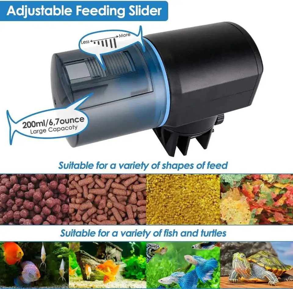 Automatic Feeder For Aquarium Tank Remote Control Fish Tank Feeding Electric Auto Fish Food Dispenser For Fish Tank