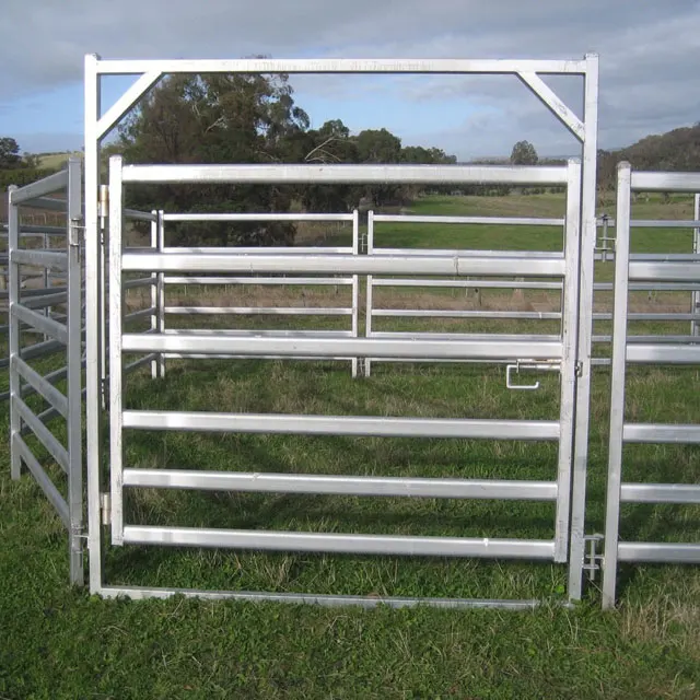 
2.1 m x 1.8 m Australia Portable Oval Tube Cattle Yard Panel / Cattle Rail Panels / Cattle Fence Panels For Sales 