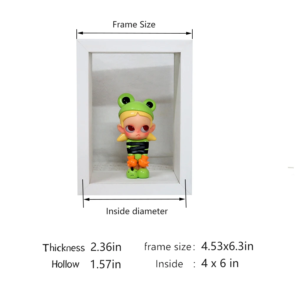 4cm hollow transparent picture frame double-sided glass display booth doll blind box picture frame desktop decoration