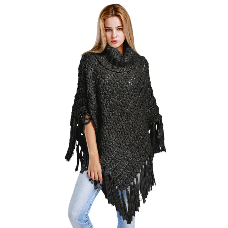 Handmade knitted Poncho Shawl Scarf Spring Autumn Winter Crochet hook sweater Shawls for women