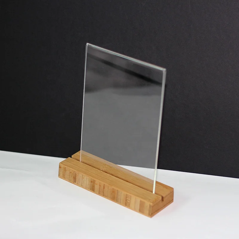 Factory supplier bamboo wood base with Acrylic photo frames picture frame