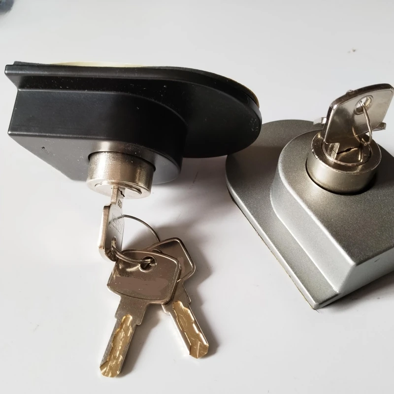 Safety Anti-theft Mechanical Bathroom Stainless Steel Shower Double Glass to Glass Door Lock with Cylinder Keys