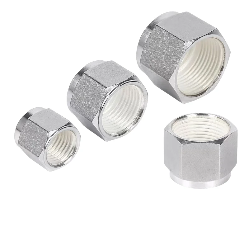316L Stainless Steel Nut Silver Plated Double Ferrule QUANQI Chemical Industry Silver Plated Double Ferrule Nut