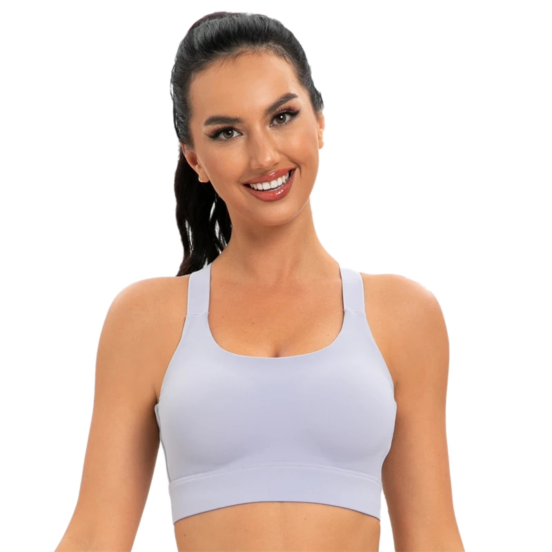 2023 Fashionable Factory Women Fitness Cross back Sports Adjustable High Impact Padded Workout Gym Activewear Bra