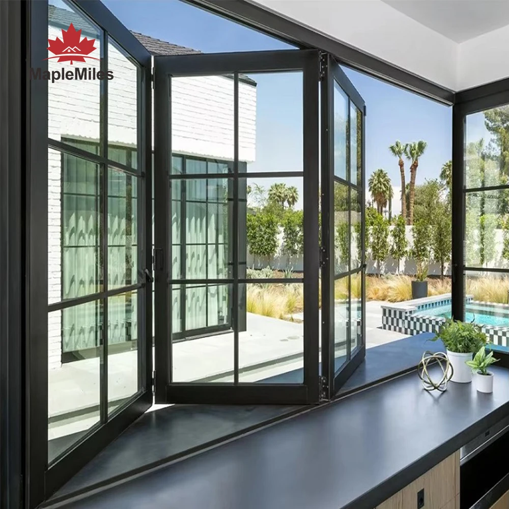 Maplemiles 70 Series Retractable Folding Aluminum Window Push Up Fold Up Window for Home