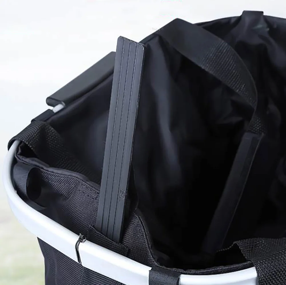 Portable folding bicycle basket with pet dog front handles