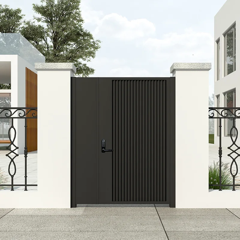 Aluminum alloy garden gate wrought iron zinc alloy double open gate fence gate custom
