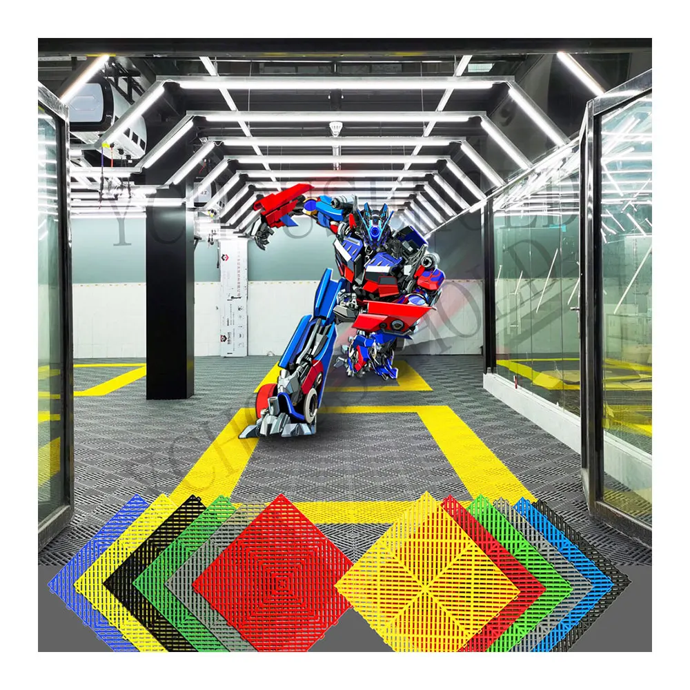 Модульная напольная плитка противоскользящая PVC пластиковые коврики для пола в гараже