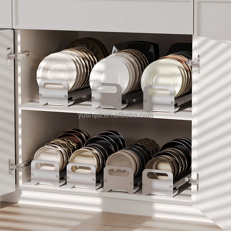 Kitchen unique drawer Telescopic organizer bowl holder drainer drying dish plate storage rack under the sink organiser