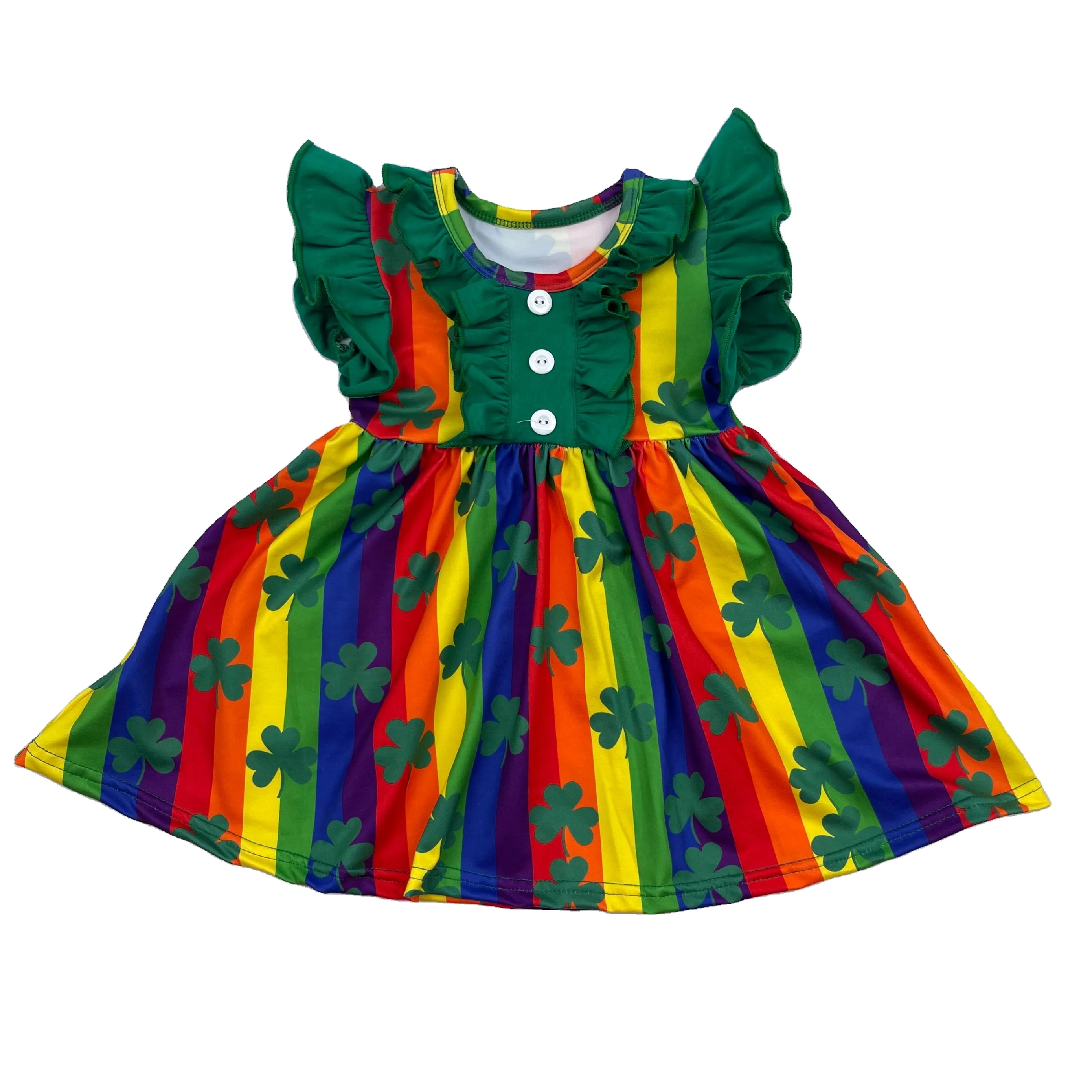 Qingli OEM St Patricks Day Kids Trendy Clothing Girls Dresses 10-12