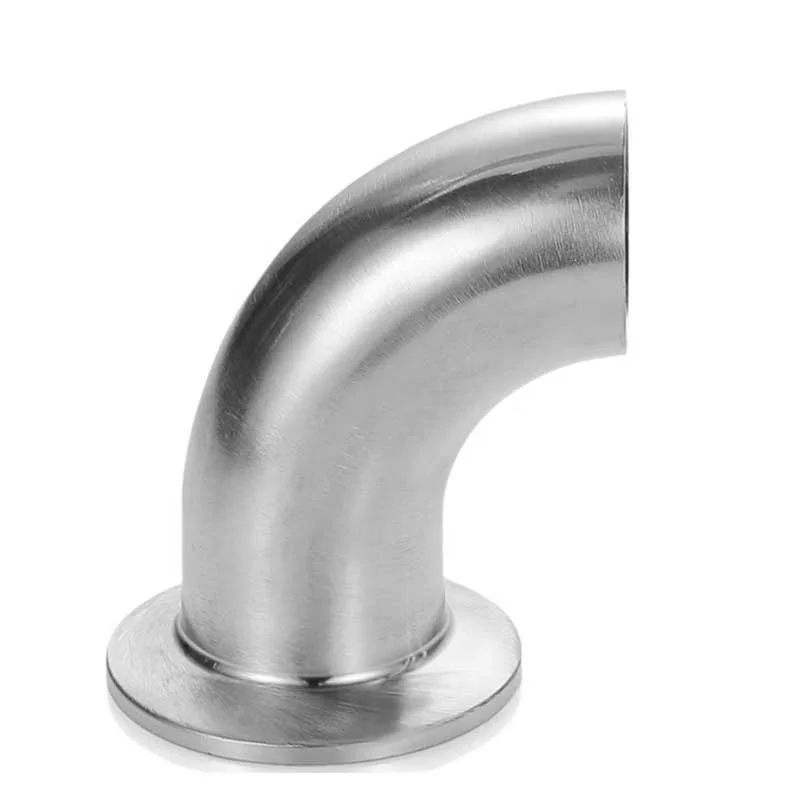 19mm-325mm Pipe OD Butt Weld SS304 316L Sanitary Stainless Steel Single Side Chuck Type Quick Fit 90 Degree Elbow
