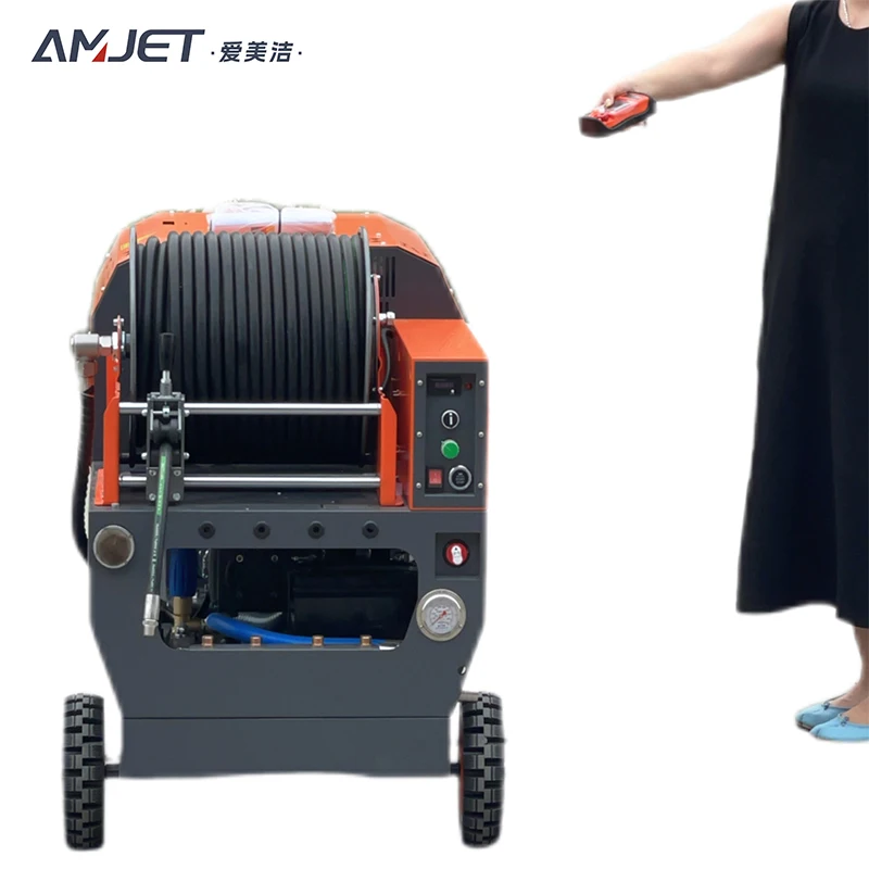 AMJET 37HP-180BAR-65LPM Double-cylinder gasoline engine pipeline dredging high-pressure pipeline