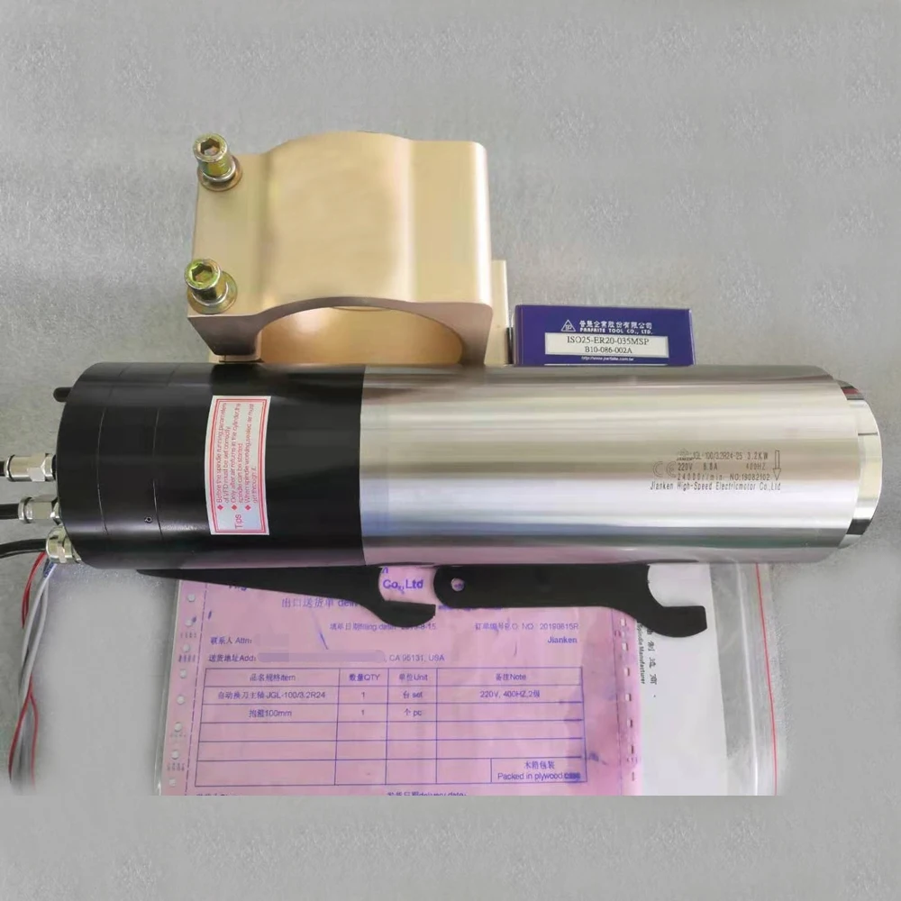 Джянкен JGL-100 3.2kw 24000 об/мин ISO25 ER20 220V/380V Пневматический смены инструмента УВД мотор шпинделя