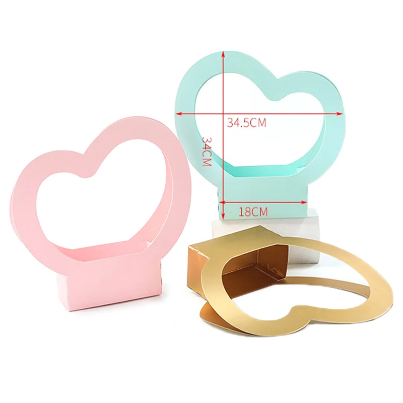 Handheld Love Flower Basket Romantic Gift Packaging Paper Box Ladies Gift Basket Kraft Paper Bag Love Flower Basket