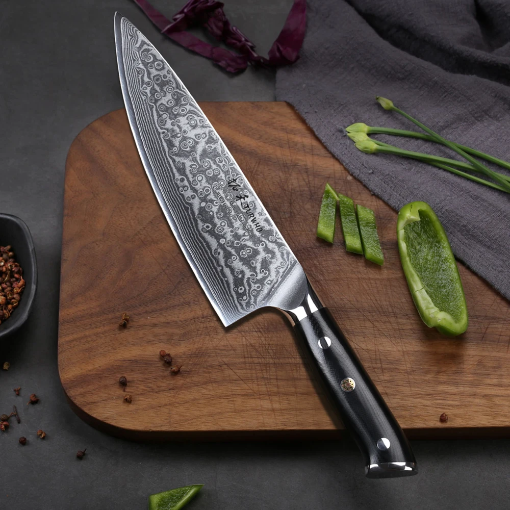 
Professional 6-Piece Damascus Steel Kitchen Knife Set with G10 Handle 