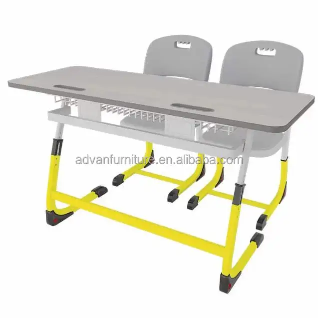 Cheap and high-quality double seat primary and secondary school furniture, supplier of school desks and chairs