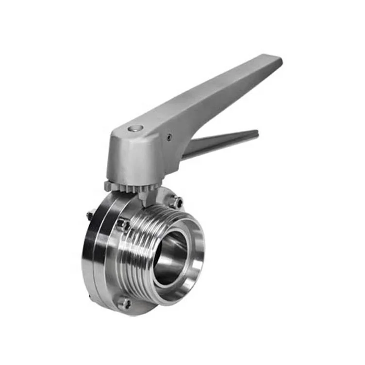 Donjoy manual single weld multi-position fluid control butterfly valves single thread sanitary butterfly valve